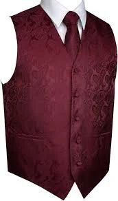 Men's Paisley Formal Tuxedo Vest-Burgundy