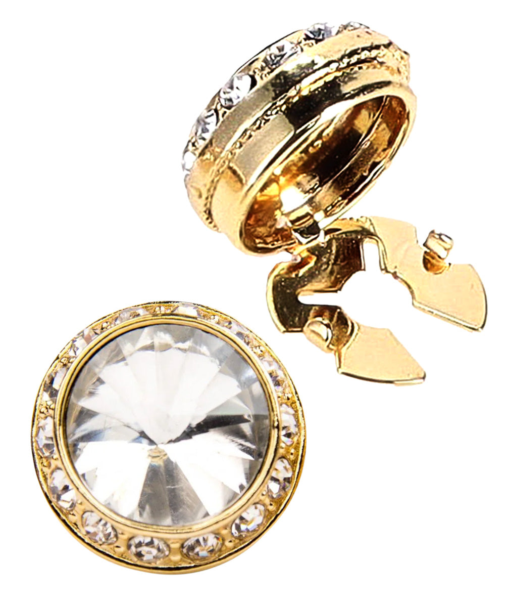 Vittorio Vico Men's Crystal Colorstone Button Cover