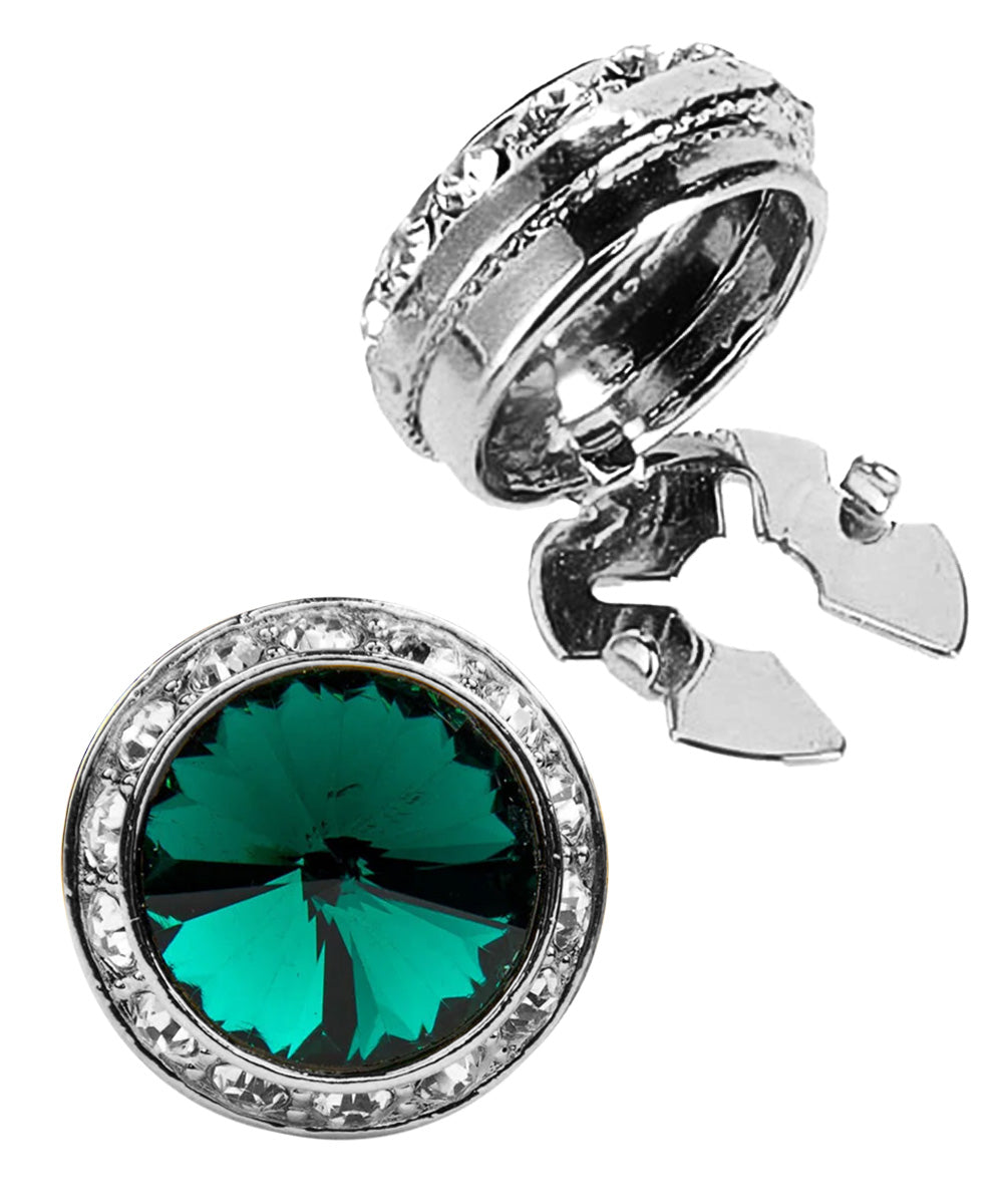 Vittorio Vico Men's Crystal Colorstone Button Cover