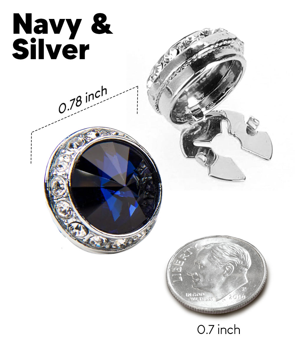 Vittorio Vico Men's Crystal Colorstone Button Cover