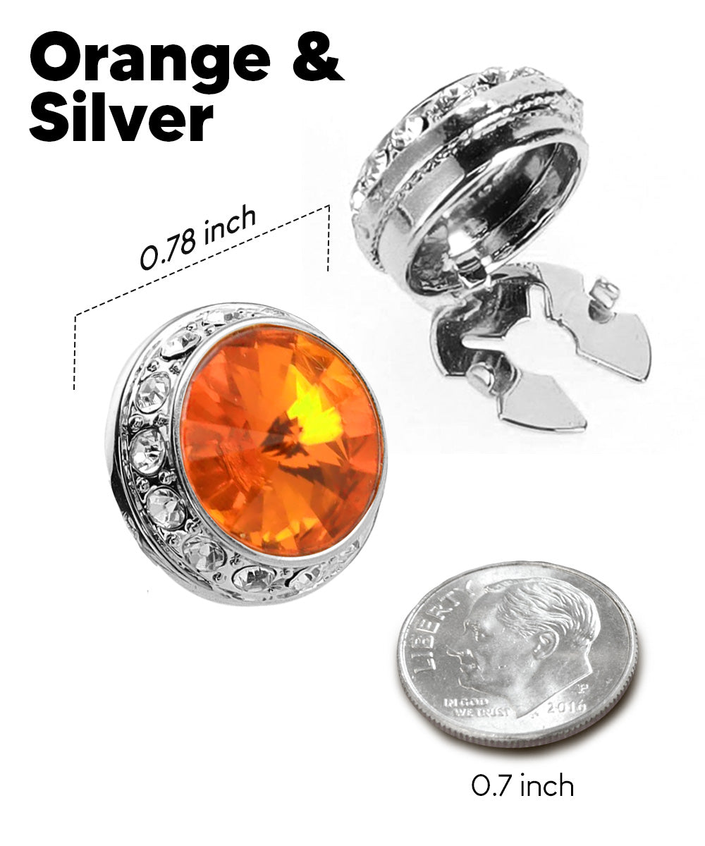Vittorio Vico Men's Crystal Colorstone Button Cover