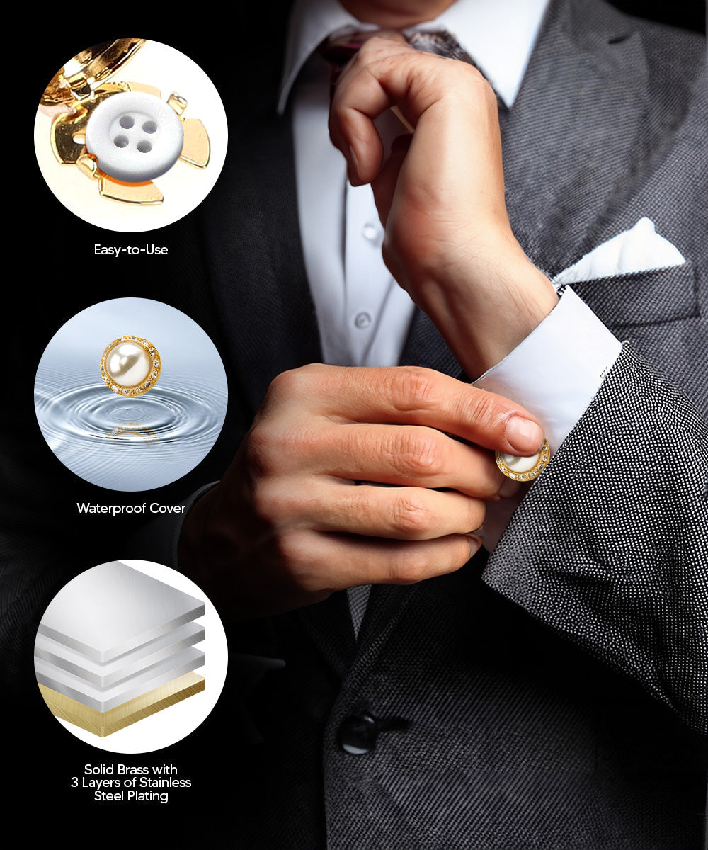 Vittorio Vico Men's Crystal Colorstone Button Cover