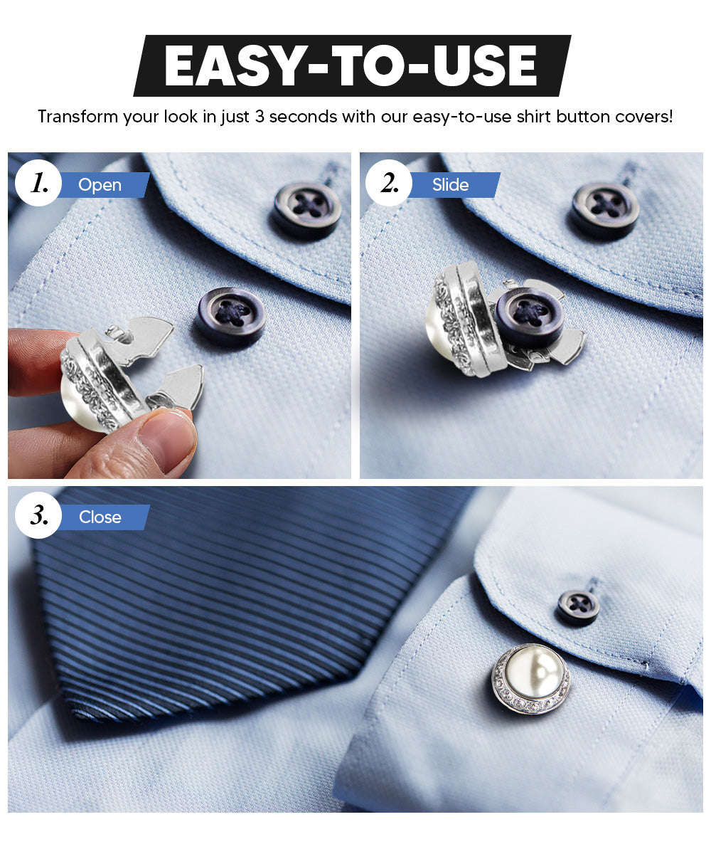 Vittorio Vico Men's Crystal Colorstone Button Cover