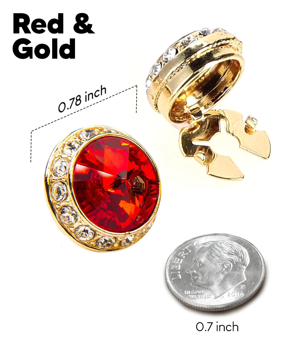 Vittorio Vico Men's Crystal Colorstone Button Cover
