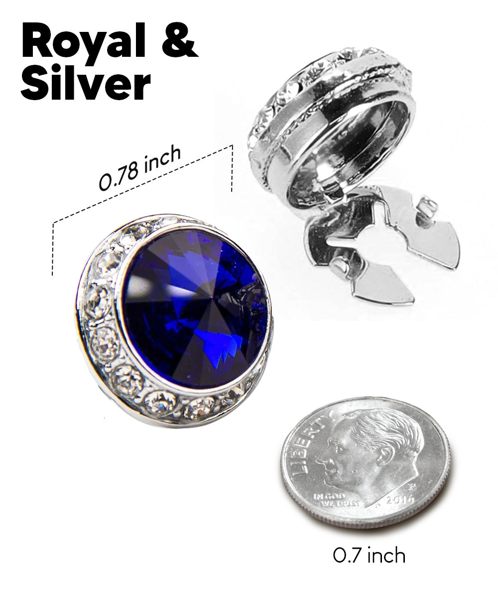 Vittorio Vico Men's Crystal Colorstone Button Cover