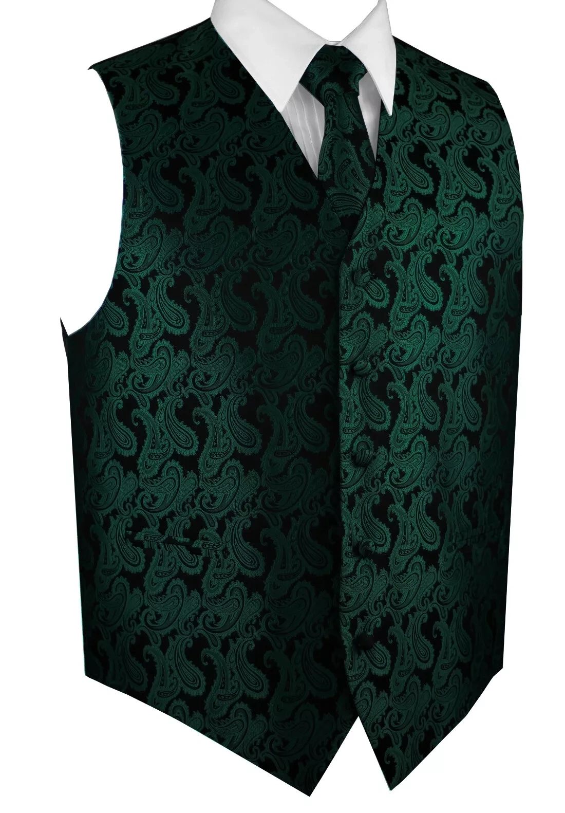 Men's Paisley Formal Tuxedo Vest-Hunter Green