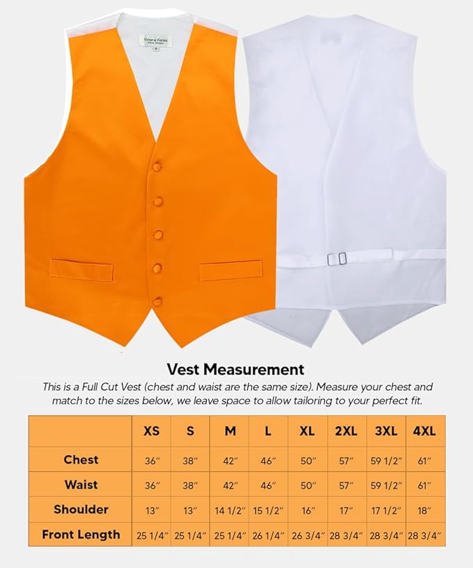 Vittorio Farina Men's Satin Vest, Necktie, Bow Tie and Pocket Square Set (White Back)
