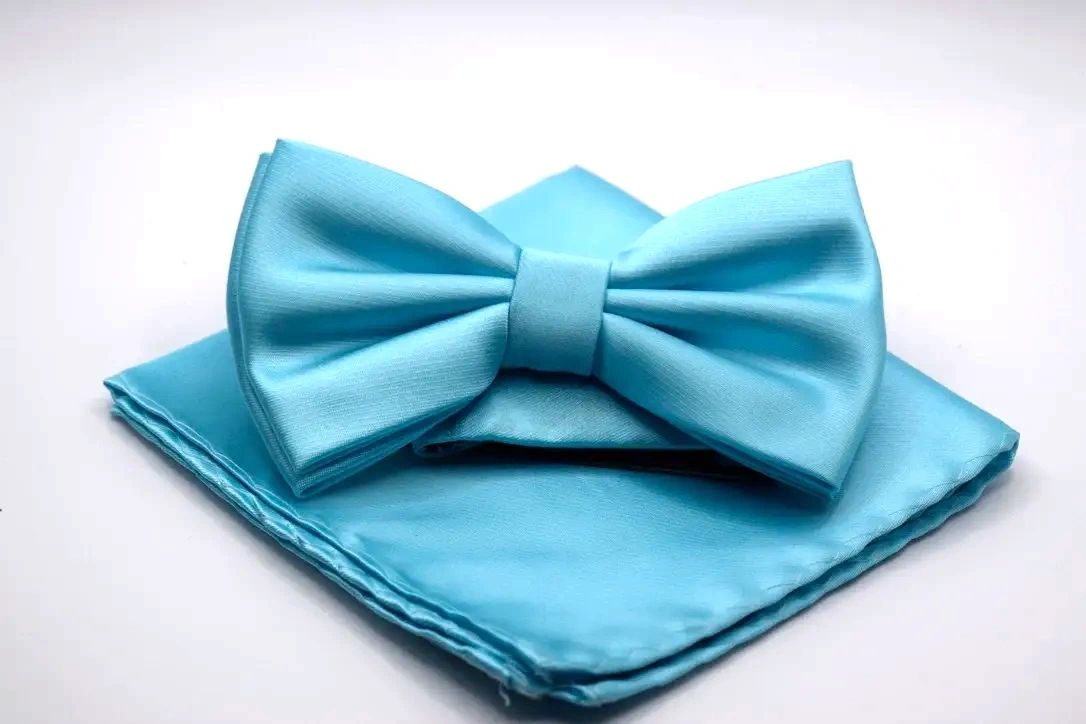 Men's Solid Pre-tied Bowties with Hanky