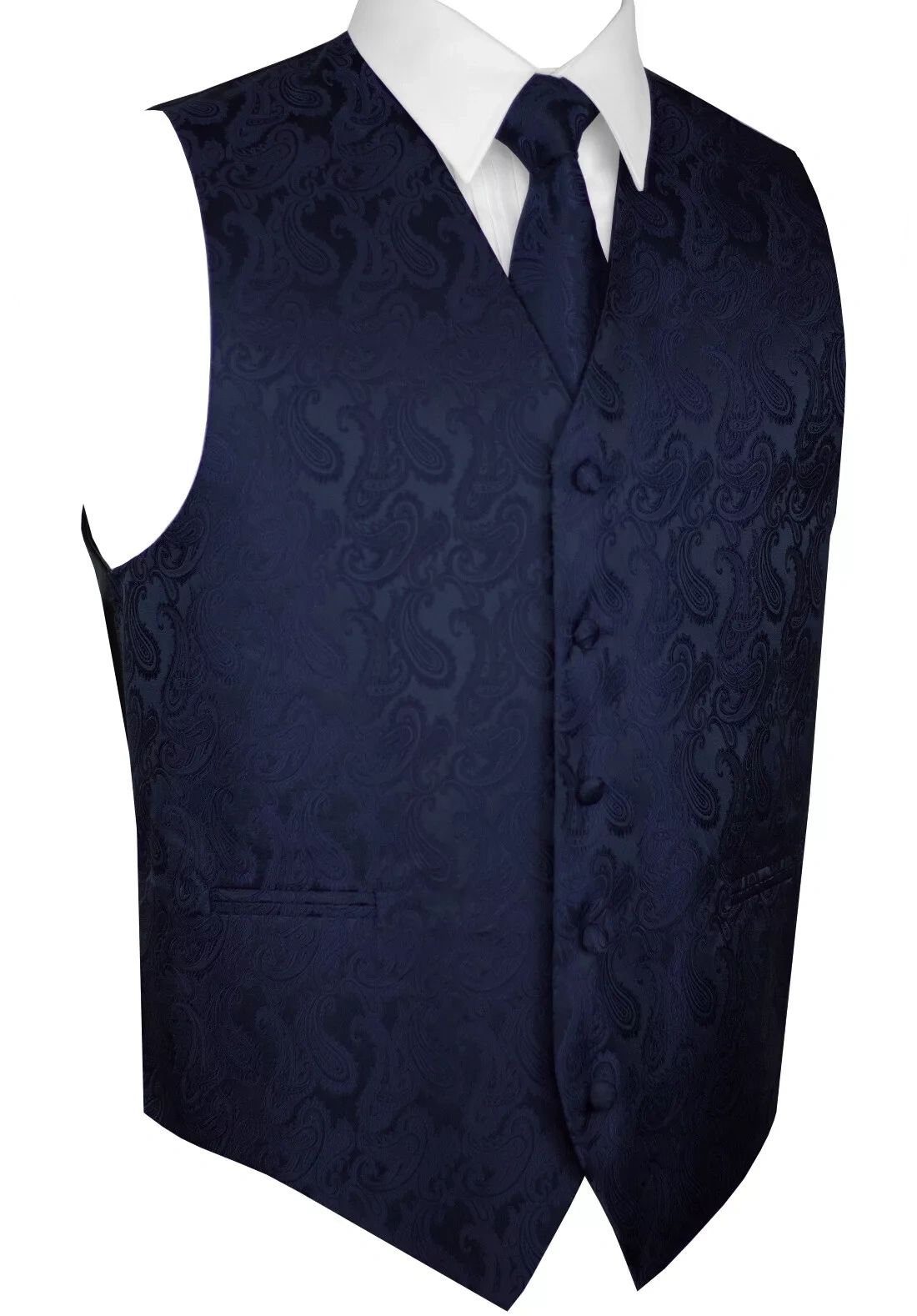 Men's Paisley Formal Tuxedo Vest-Navy