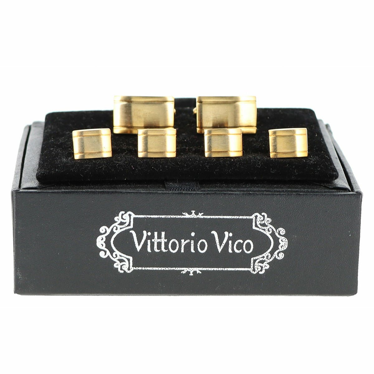 Vittorio Vico Men's Gold Cufflink & Stud Sets in Gift Box