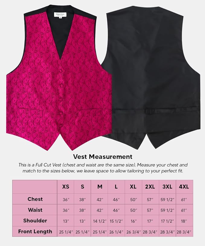 Vittorio Farina Men's Woven Paisley Vest, Necktie, Bow Tie and Pocket Square Set (Black Back)
