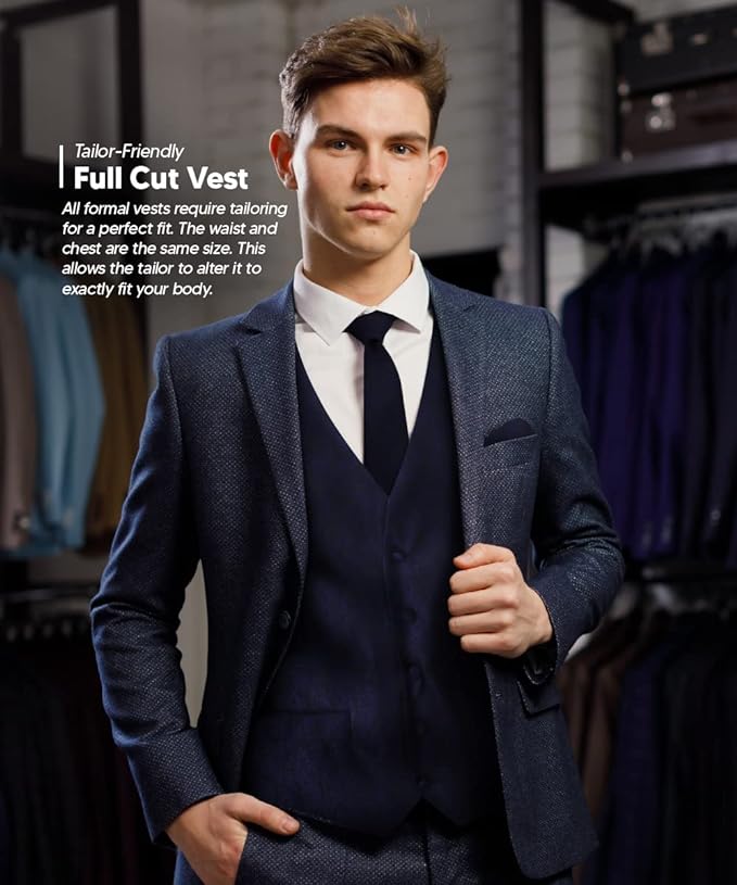 Vittorio Farina Men's Woven Paisley Vest, Necktie, Bow Tie and Pocket Square Set (Black Back)