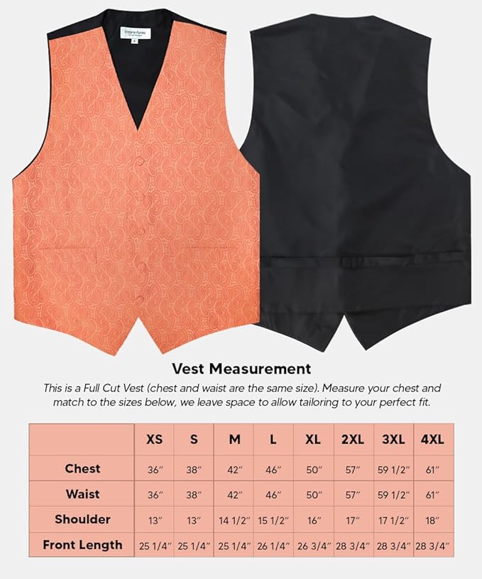 Vittorio Farina Men's Woven Paisley Vest, Necktie, Bow Tie and Pocket Square Set (Black Back)